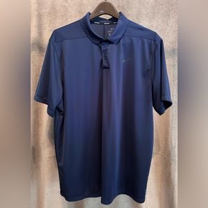 Nike Gold dri-fit polo shirt navy blue short sleeve men’s XL